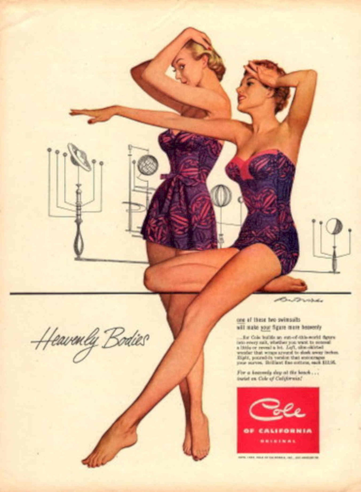 Vintage Swimsuit Heavenly 1950s Vintage Retro Advert Poster