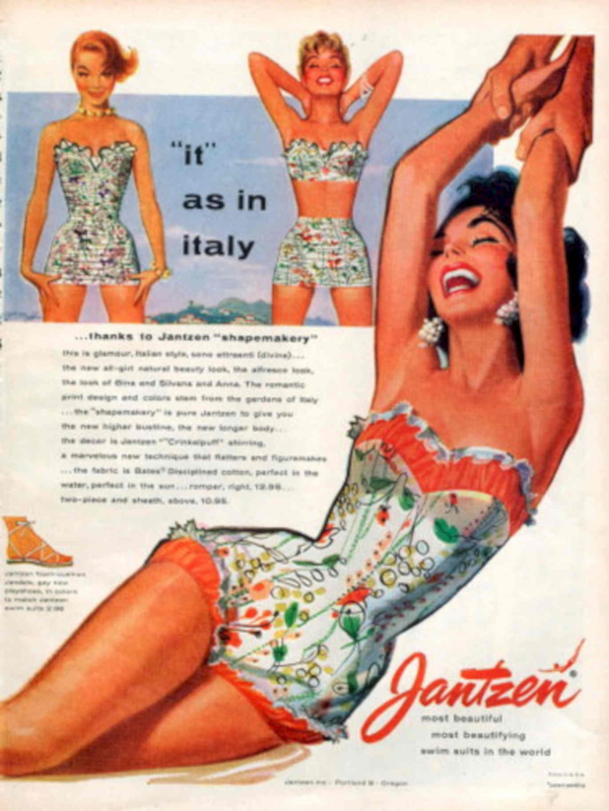 Vintage Swimsuit Jantzen 4 1950s Vintage Retro Advert Poster