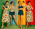 Vintage Swimsuit Models 1950s Vintage Retro Advert Poster