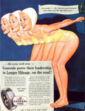 Vintage Swimsuit Tire 1940s Vintage Retro Advert Poster