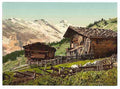 Vintage Swiss dwelling Murren Bernese Oberland A4 Photo Print