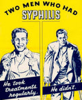 Vintage Syphilis Men 1940s Vintage Retro Advert Poster