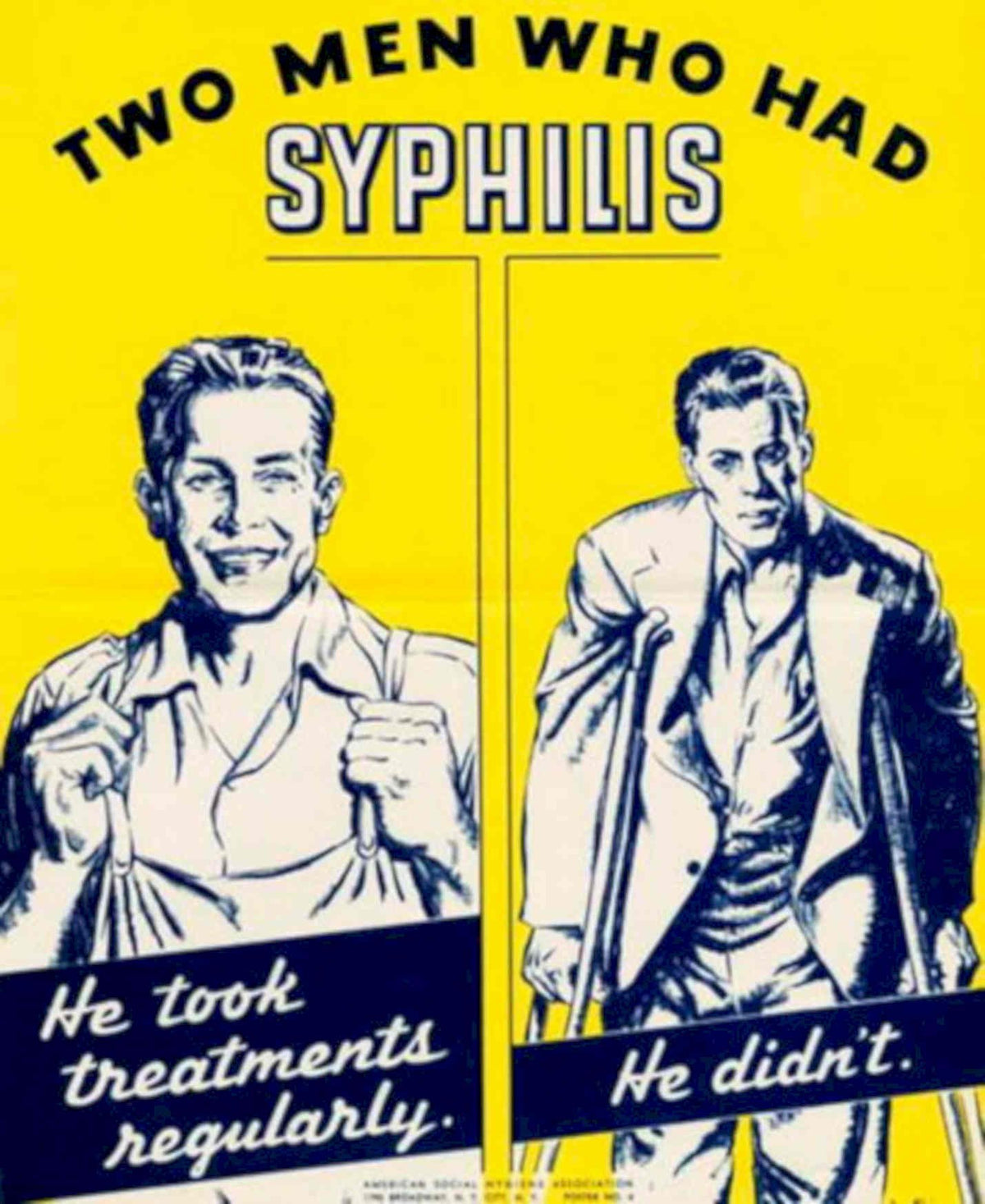Vintage Syphilis Men 1940s Vintage Retro Advert Poster