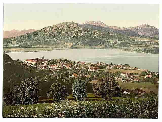 Vintage Tegernsee general view Upper Bavaria A4 Photo Print