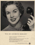 Vintage Telephone Bargain 1940s Vintage Retro Advert Poster
