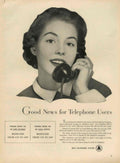 Vintage Telephone Rates 1950s Vintage Retro Advert Poster