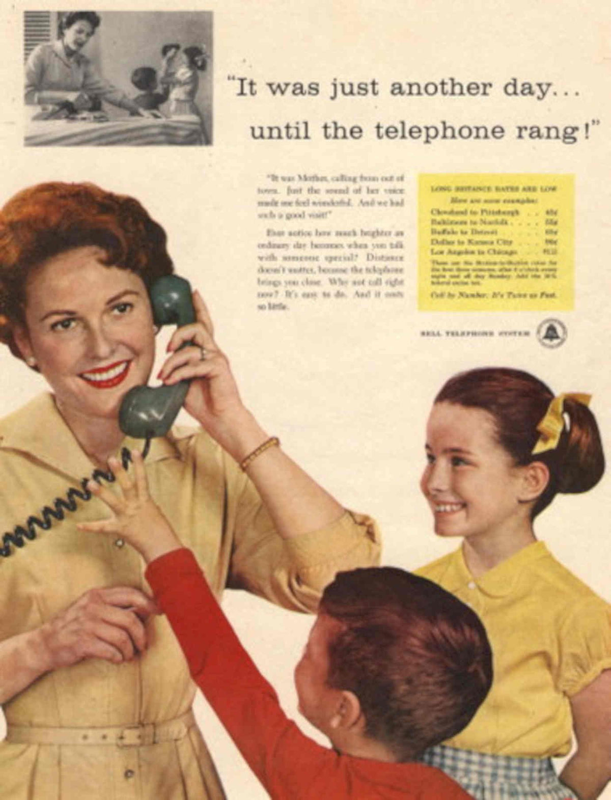 Vintage Telephone System 1950s Vintage Retro Advert Poster