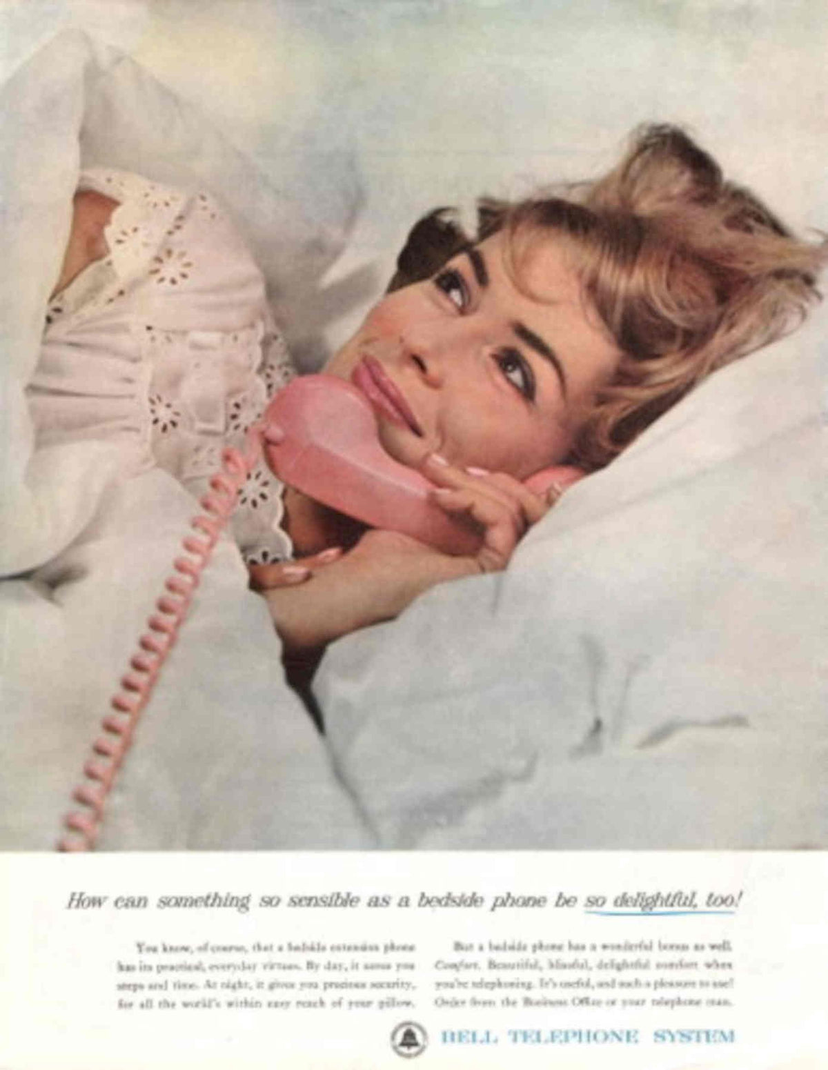 Vintage Telephone Woman 1 1950s Vintage Retro Advert Poster