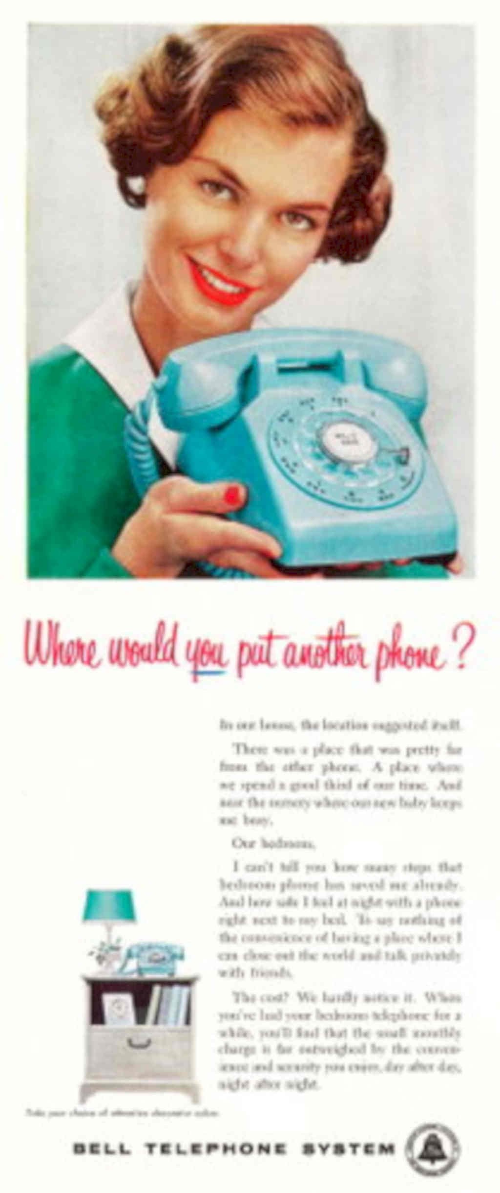 Vintage Telephone Woman 3 1950s Vintage Retro Advert Poster