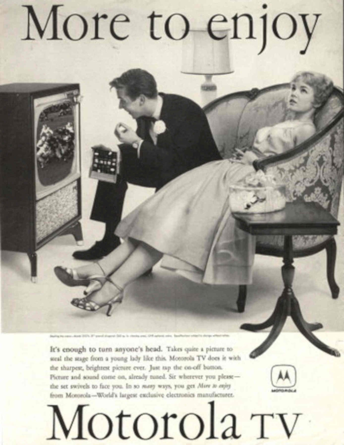 Vintage Television Couple 1950s Vintage Retro Advert Poster