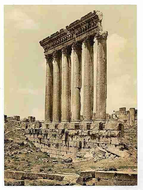 Vintage Temple of the Sun side view Baalbek A4 Photo Print