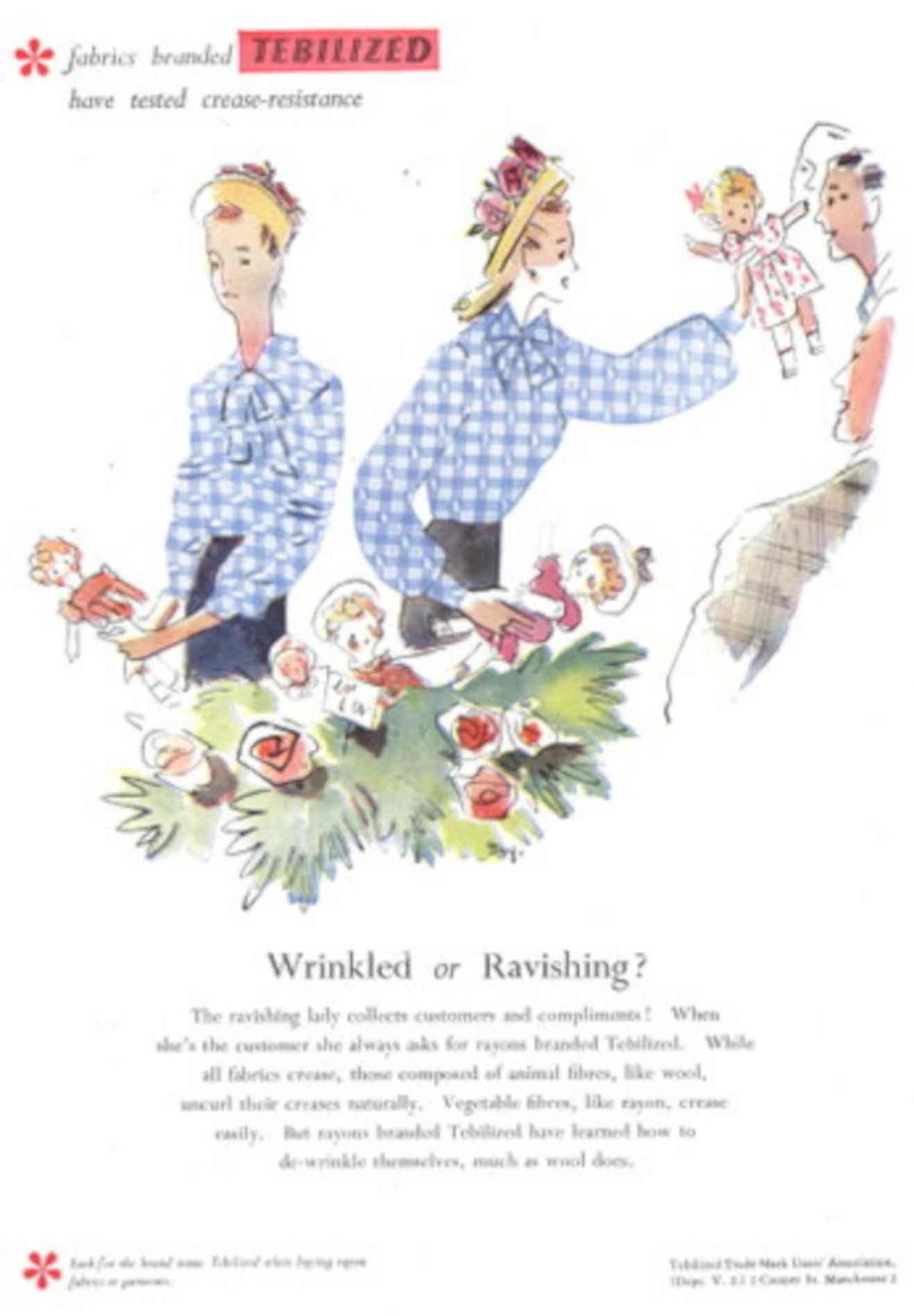 Vintage Textile Women 1940s Vintage Retro Advert Poster