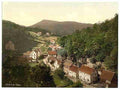 Vintage Thal from Aussichtstemple Thuringia A4 Photo Print