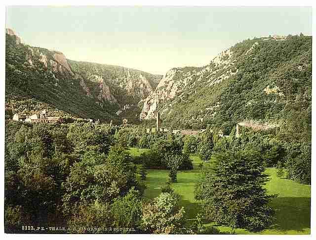 Vintage Thale at entrance to valley Bodethal Hartz A4 Photo Print