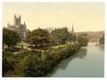 Vintage The Abbey From The Bridge Bath England A4 Photo Print