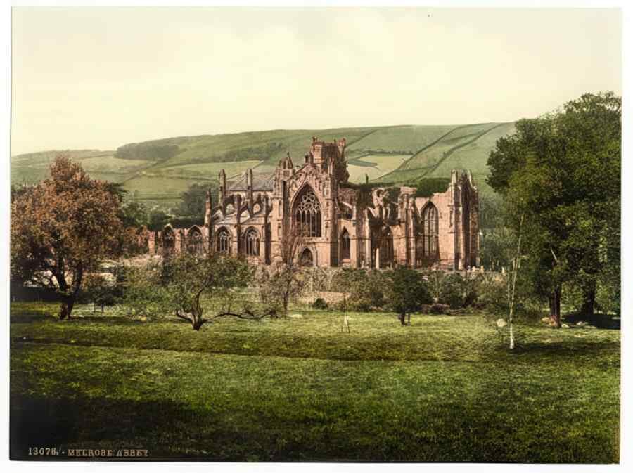 Vintage The Abbey Melrose Scotland A4 Photo Print