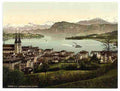 Vintage The Alps Lucerne A4 Photo Print