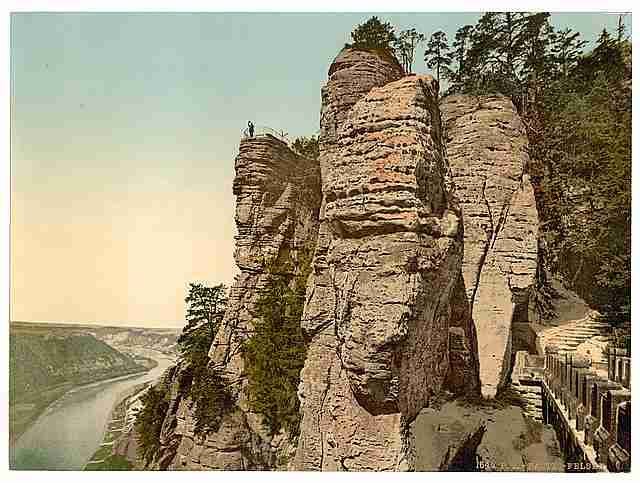 Vintage The Bastion a view Saxony A4 Photo Print