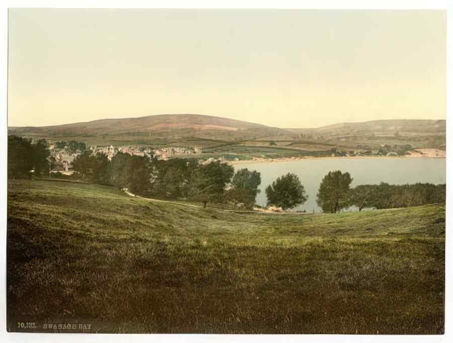 Vintage The Bay Swanage England A4 Photo Print