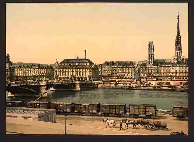 Vintage The Boieldieu Bridge Rouen A4 Photo Print