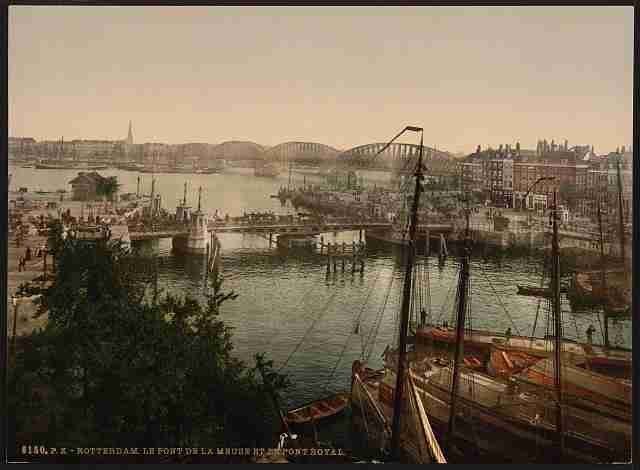 Vintage The Bridges of the Meuse Rotterdam A4 Photo Print