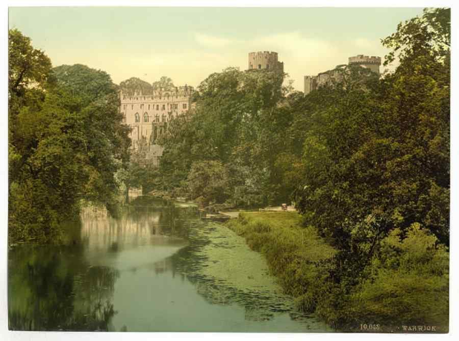 Vintage The Castle From The Bridge Warwick England A4 Photo Print