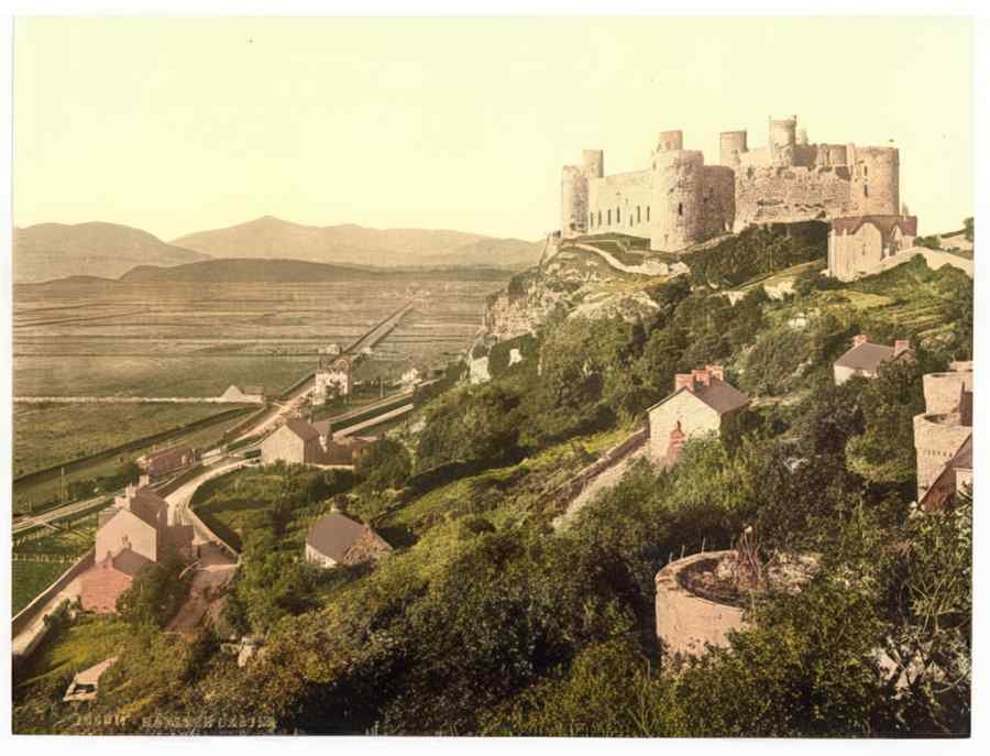 Vintage The Castle Harlech Castle Wales A4 Photo Print