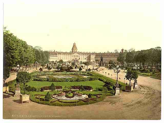 Vintage The Castle Karlsruhe Baden A4 Photo Print