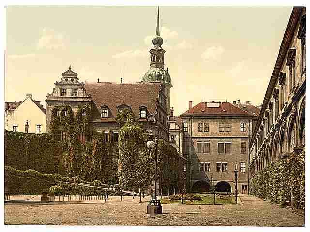 Vintage The Castle Yard Altstadt Dresden Saxony A4 Photo Print