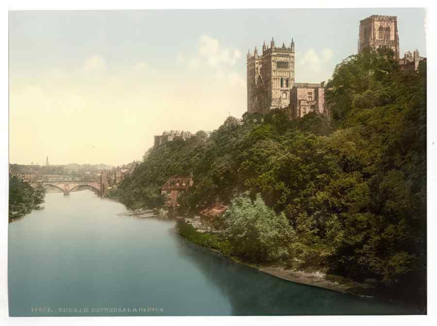 Vintage The Cathedral And Castle From The Bridge Durham England A4 Photo Print