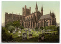 Vintage The Cathedral Chester England A4 Photo Print