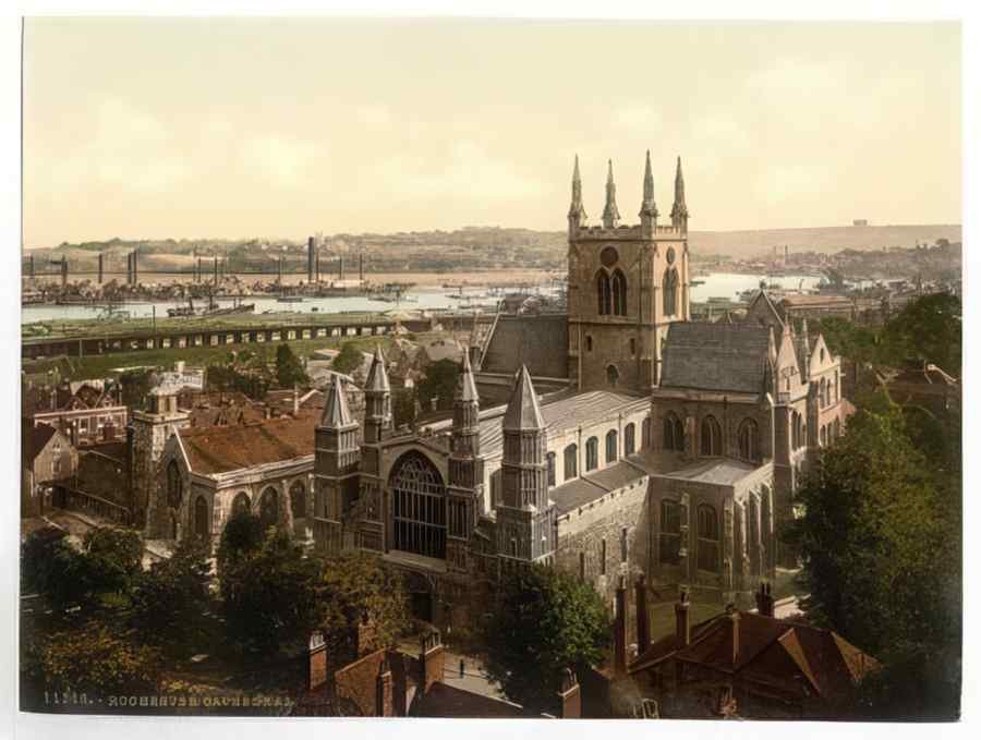 Vintage The Cathedral Rochester England A4 Photo Print