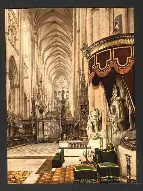 Vintage The Cathedral choir Amiens A4 Photo Print