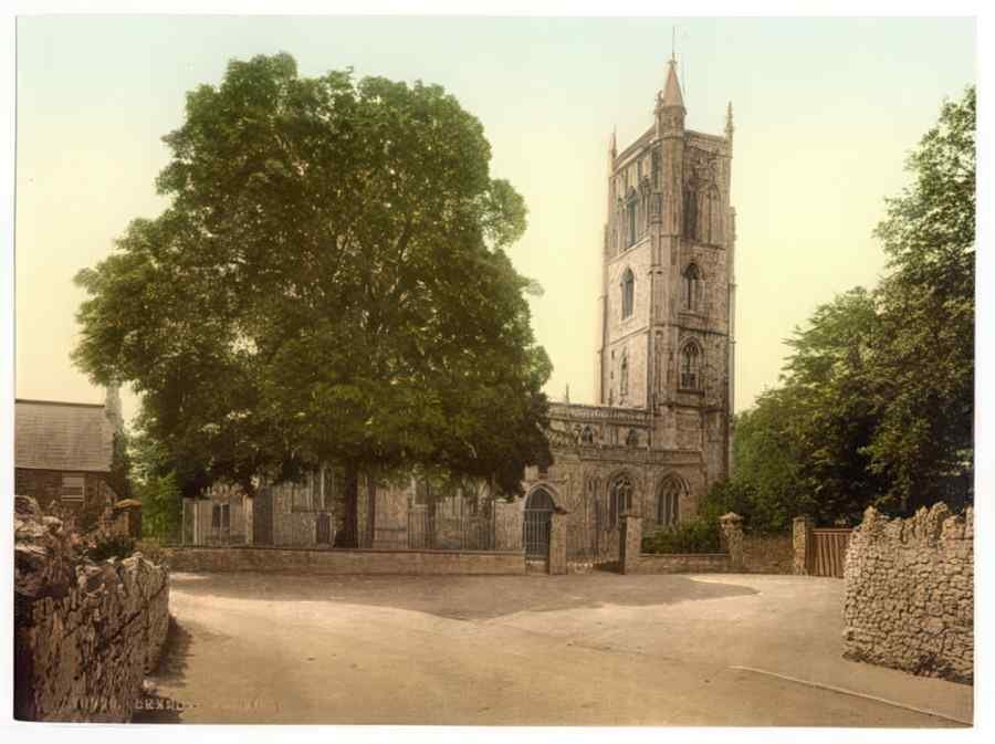 Vintage The Church Cheddar England A4 Photo Print
