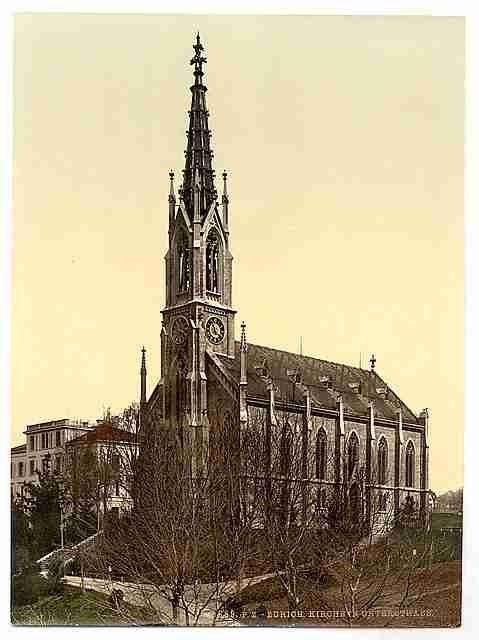 Vintage The Church of Unterstrasse Zurich A4 Photo Print