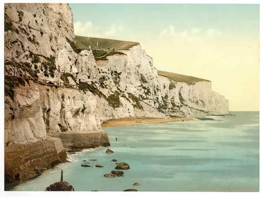 Vintage The Cliffs Dover England A4 Photo Print