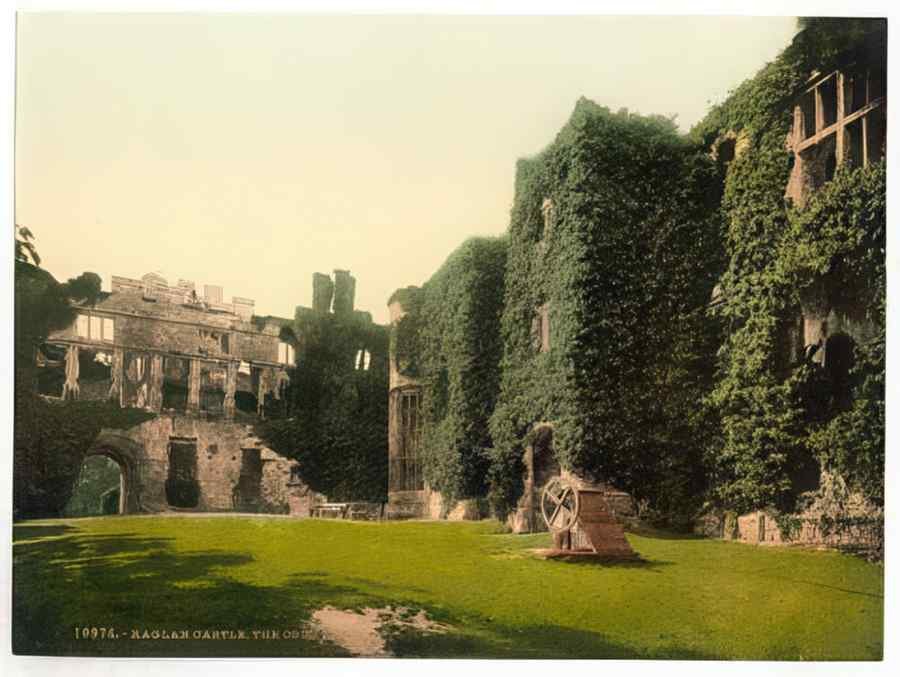 Vintage The Courtyard Raglan Castle England A4 Photo Print