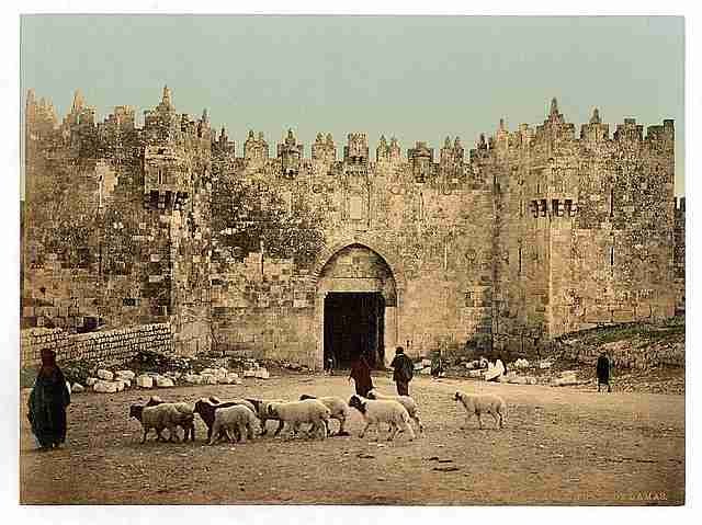 Vintage The Damascus Gate Jerusalem A4 Photo Print
