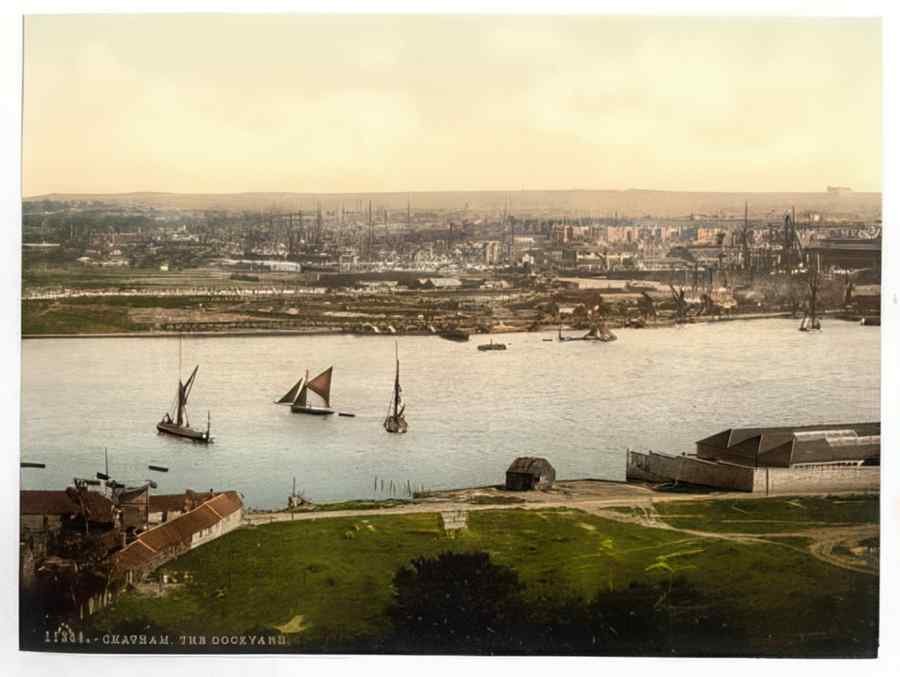 Vintage The Dockyard Chatham England A4 Photo Print