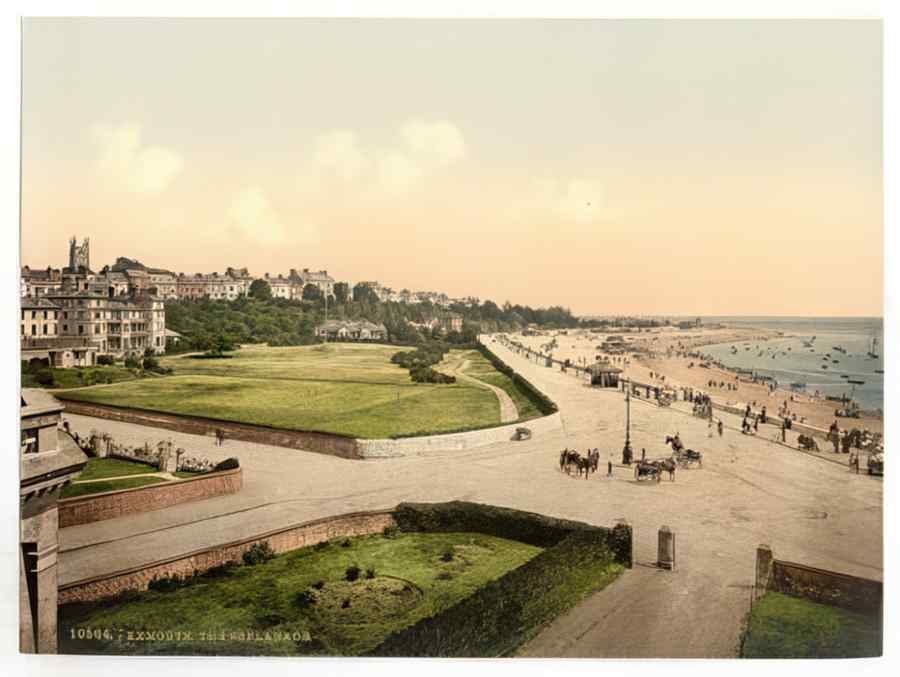 Vintage The Esplanade Exmouth England A4 Photo Print