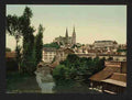 Vintage The Eure and new bridge Chartres A4 Photo Print