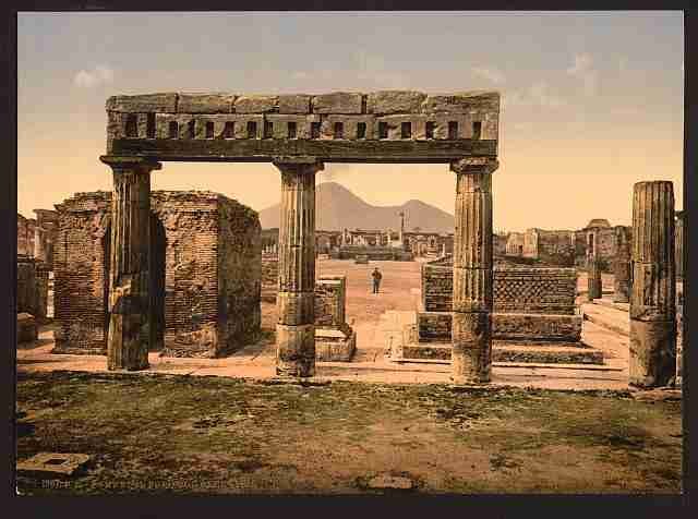 Vintage The Forum Pompeii A4 Photo Print