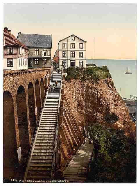 Vintage The Grand Staircase Helgoland A4 Photo Print