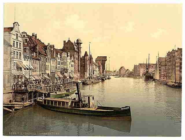 Vintage The Great Bridge Danzig West Prussia A4 Photo Print