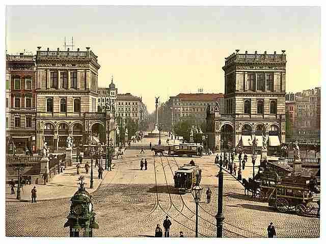 Vintage The Halle Gate and Belle Alliance Square Berlin A4 Photo Print