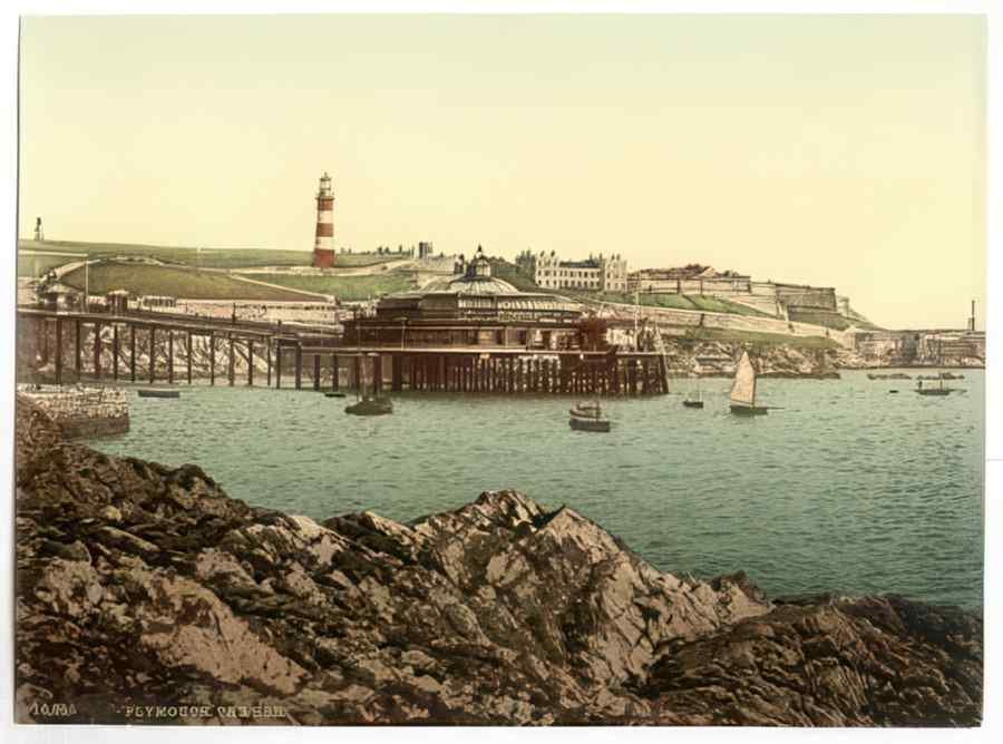 Vintage The Hoe From The Rusty Anchor Plymouth England A4 Photo Print