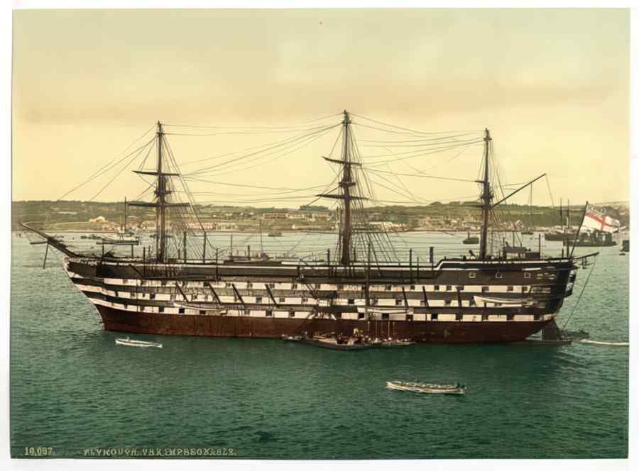 Vintage The Impregnable Training Ship Plymouth England A4 Photo Print