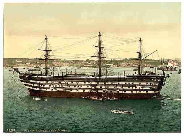 Vintage The Impregnable training ship Plymouth A4 Photo Print