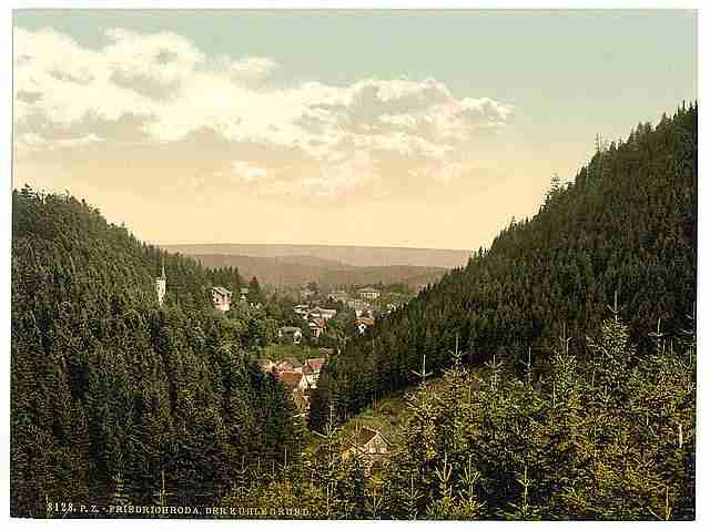 Vintage The Kuhle Grund Friedrichroda Thuringia A4 Photo Print