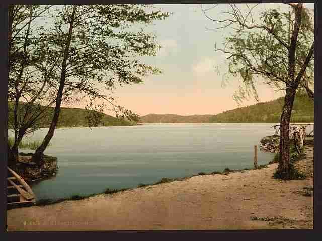 Vintage The Lake of Lourdes Lourdes Pyrenees A4 Photo Print